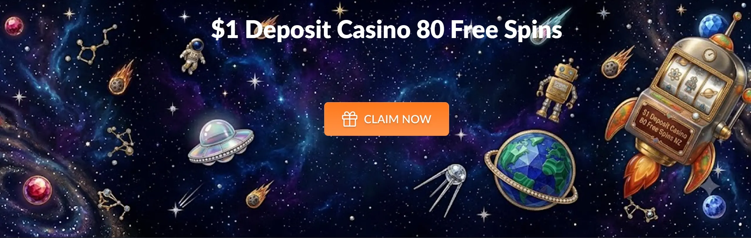 Main desktop banner $1 Deposit Casino 80 Free Spins