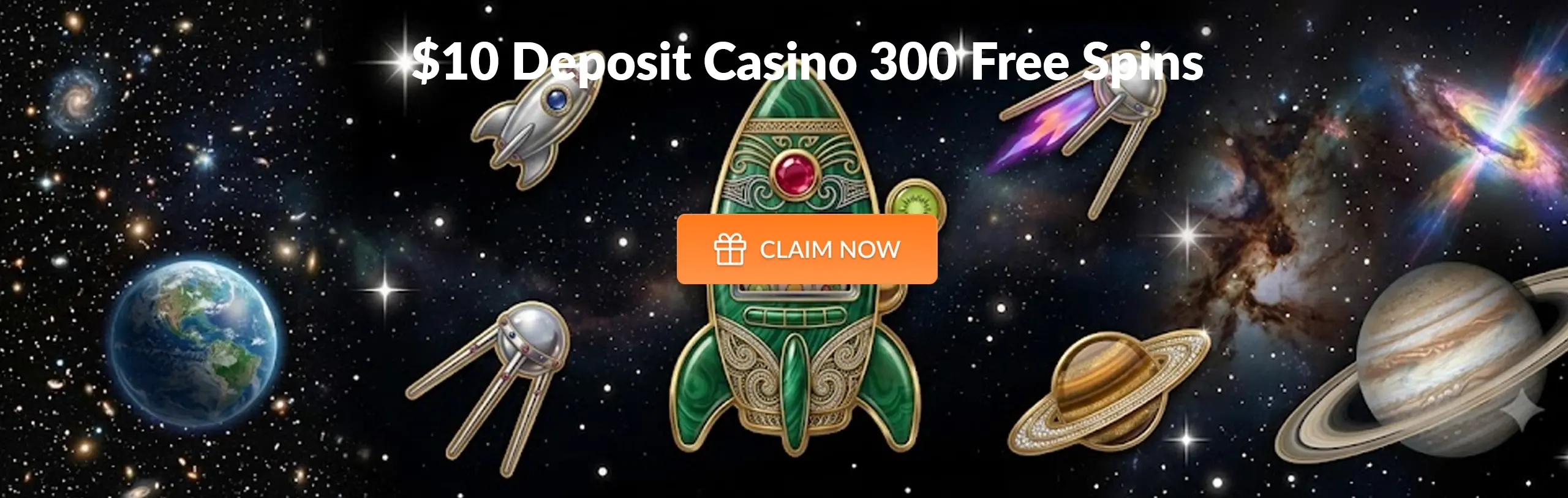 Main desktop banner $10 Deposit Casino 300 Free Spins