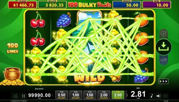 Play 100 Bulky Fruits Golden Coins Link