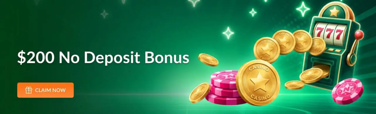 Main banner $200 No Deposit Bonus 200 Free Spins for Real Money in USA desktop