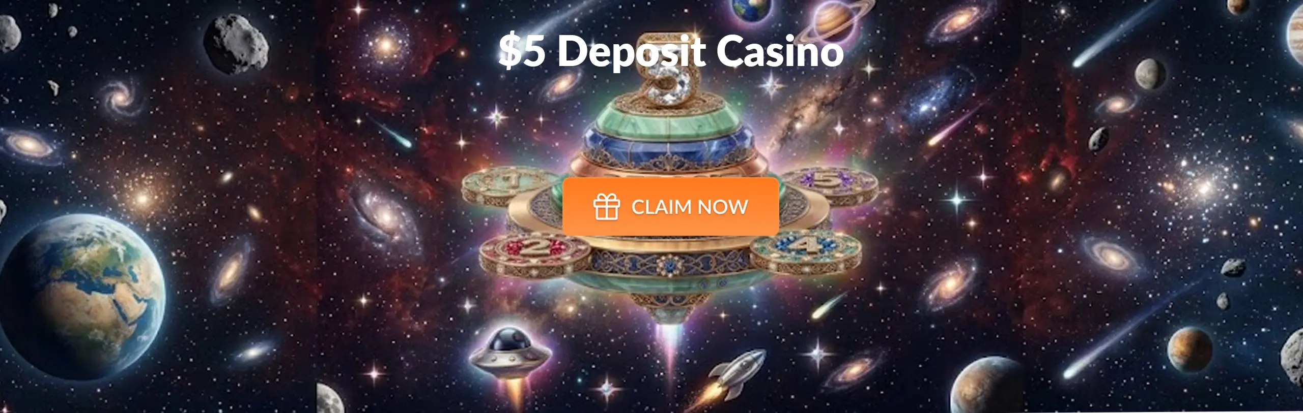 Main desktop banner $5 Deposit Casino