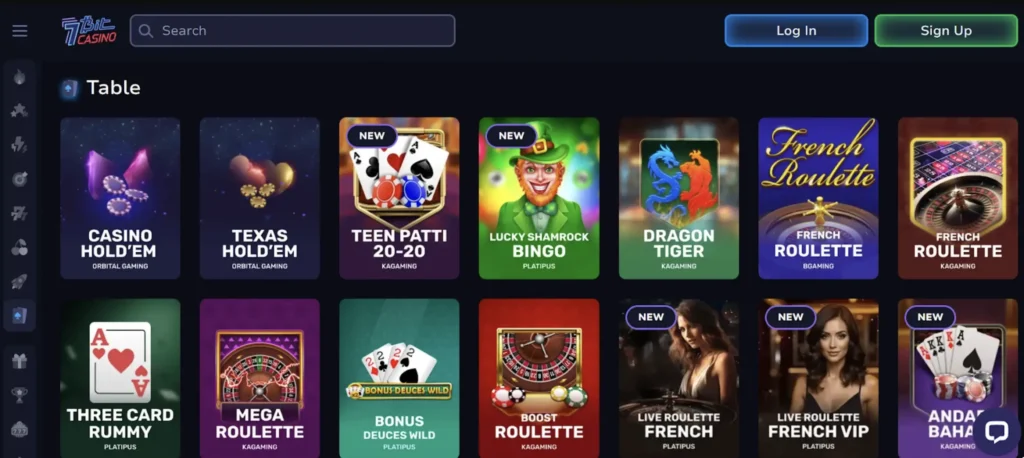 7BitCasino Lobby
