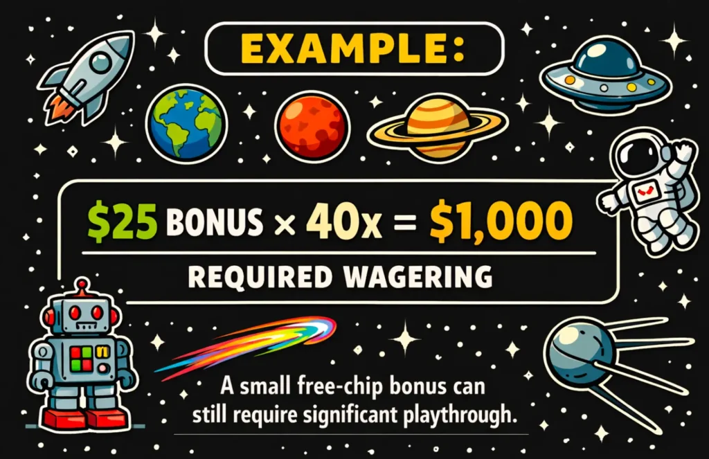 Example of how RTG wagering requirements are calculated