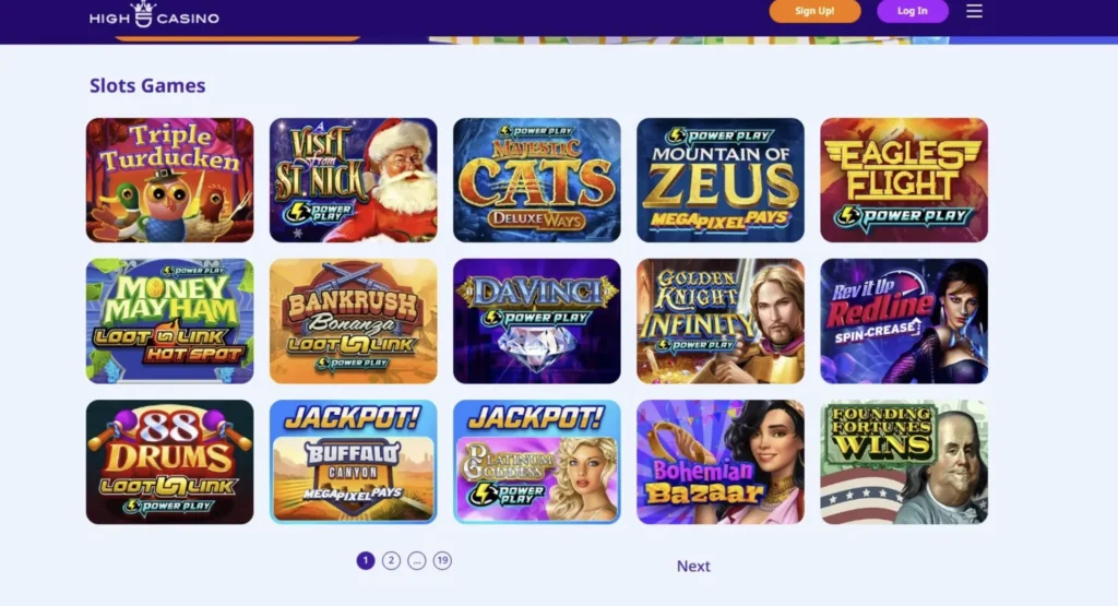 High 5 Casino Lobby