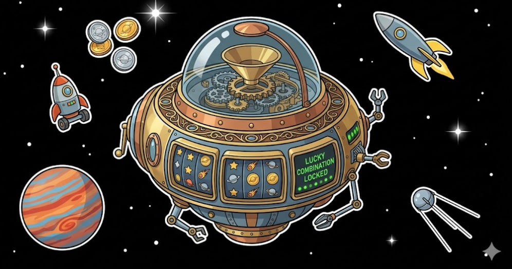 Steampunk space station slot machine showing a 'Bonus Granted!' message with jewels for www.freeslots99.com