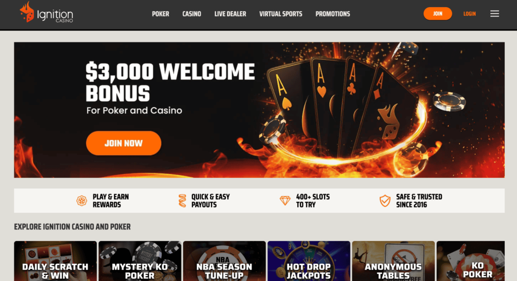 Ignition Casino Lobby