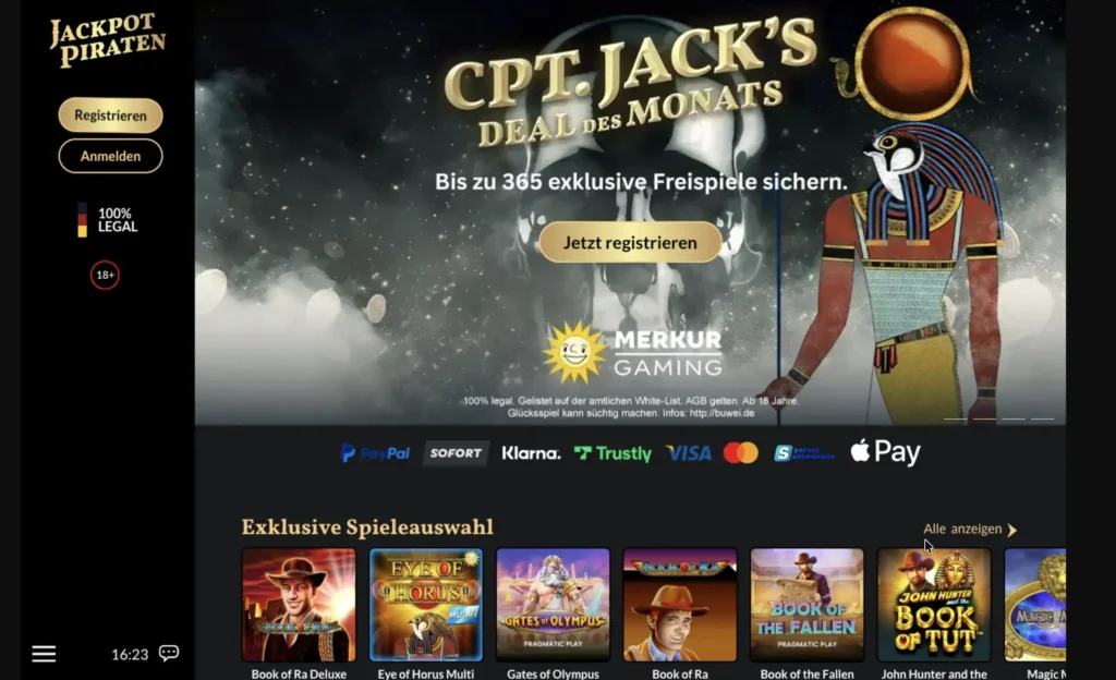 Jackpot Piraten Casino Lobby