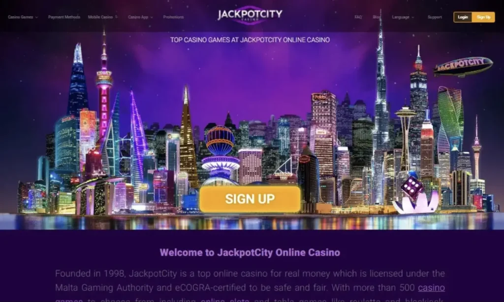 Jackpot City Casino Lobby