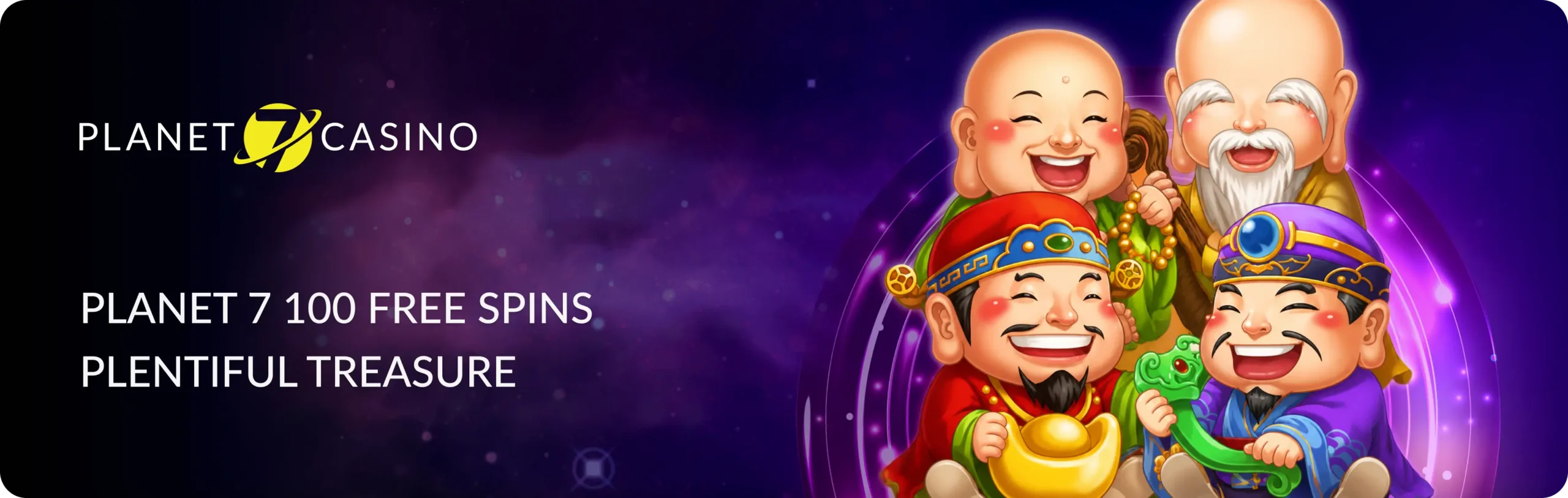 Main banner Planet 7 100 Free Spins Plentiful Treasure