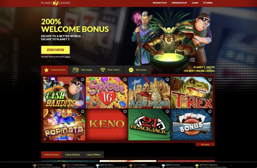 Planet7 Casino Screenshot 