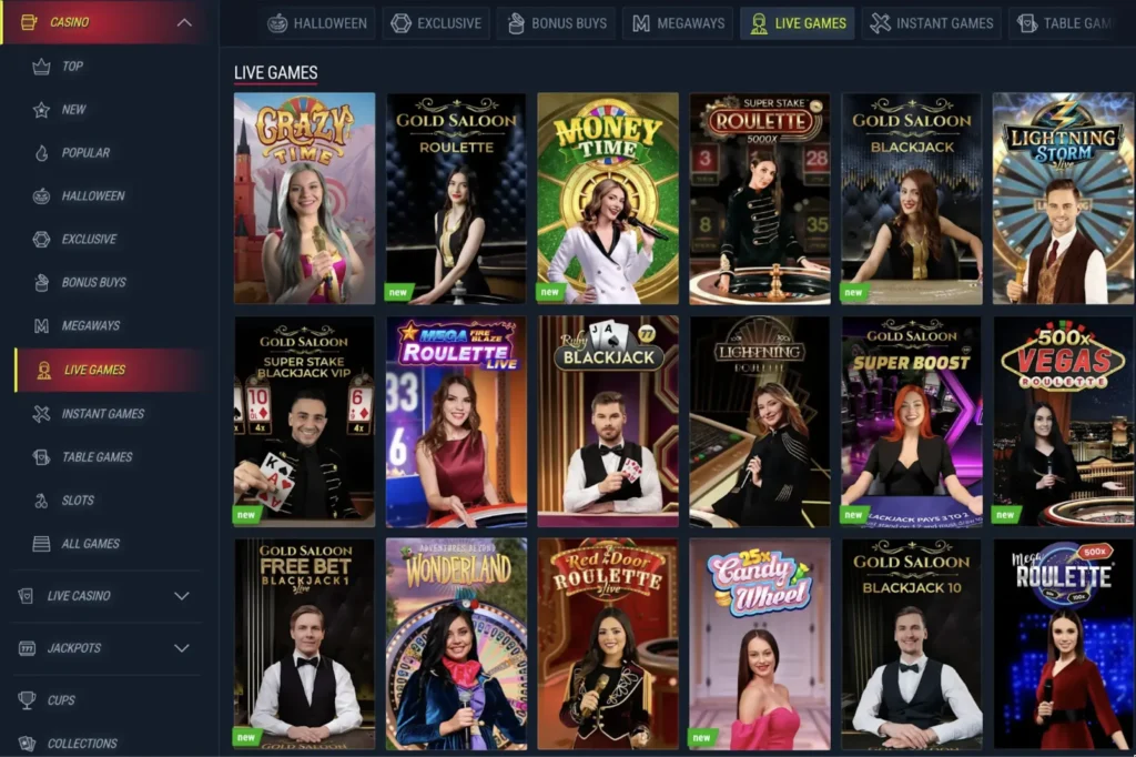 Rabona Casino Lobby