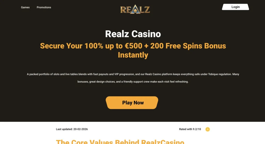 Realz Casino Lobby