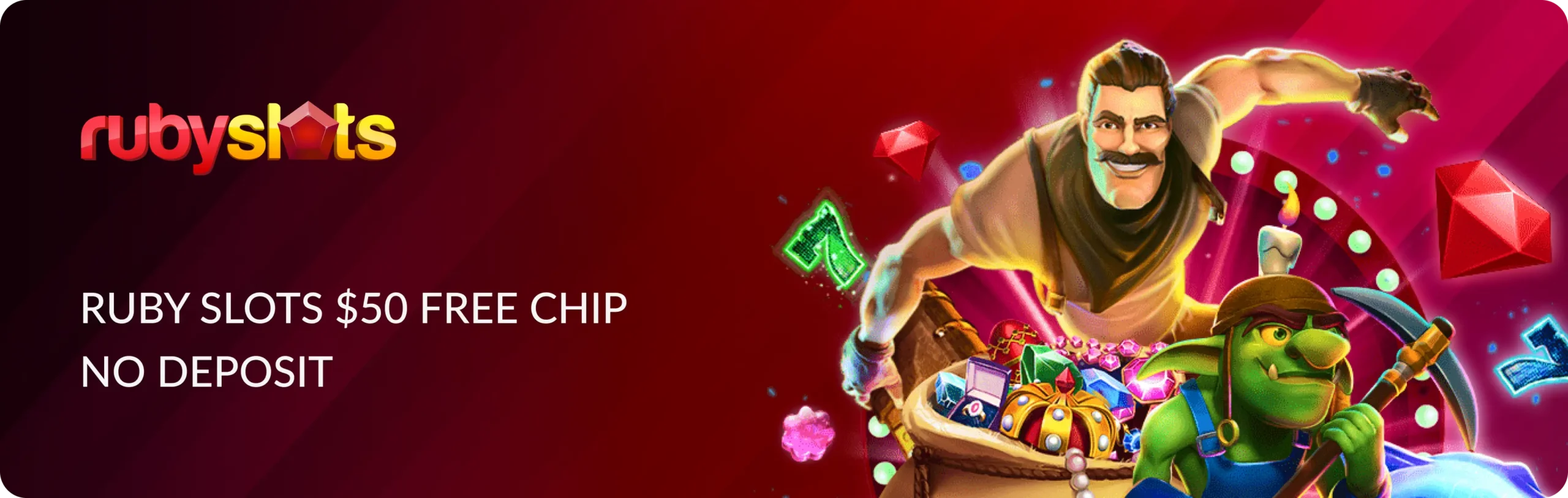 Main banner Ruby Slots $50 Free Chip No Deposit