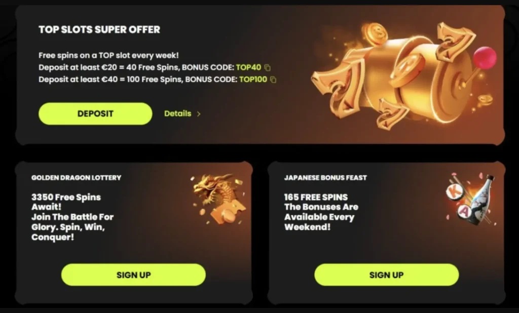 Spin Samurai Casino Screenshot 2