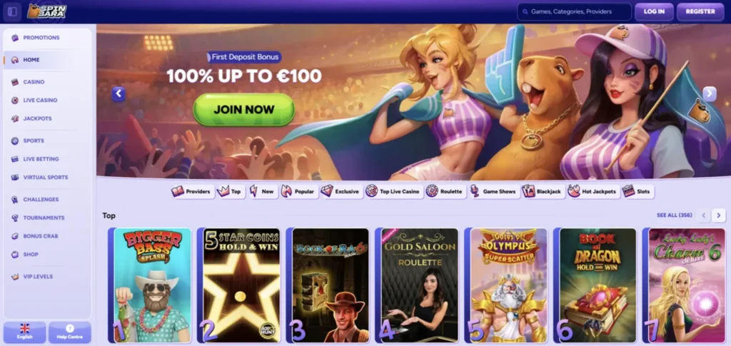 Spinbara Casino Lobby