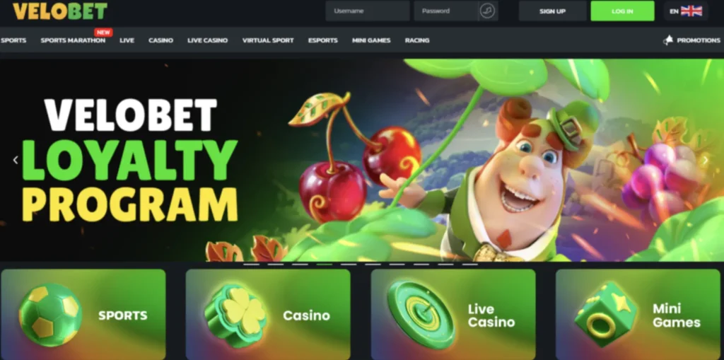 Velobet Casino Lobby