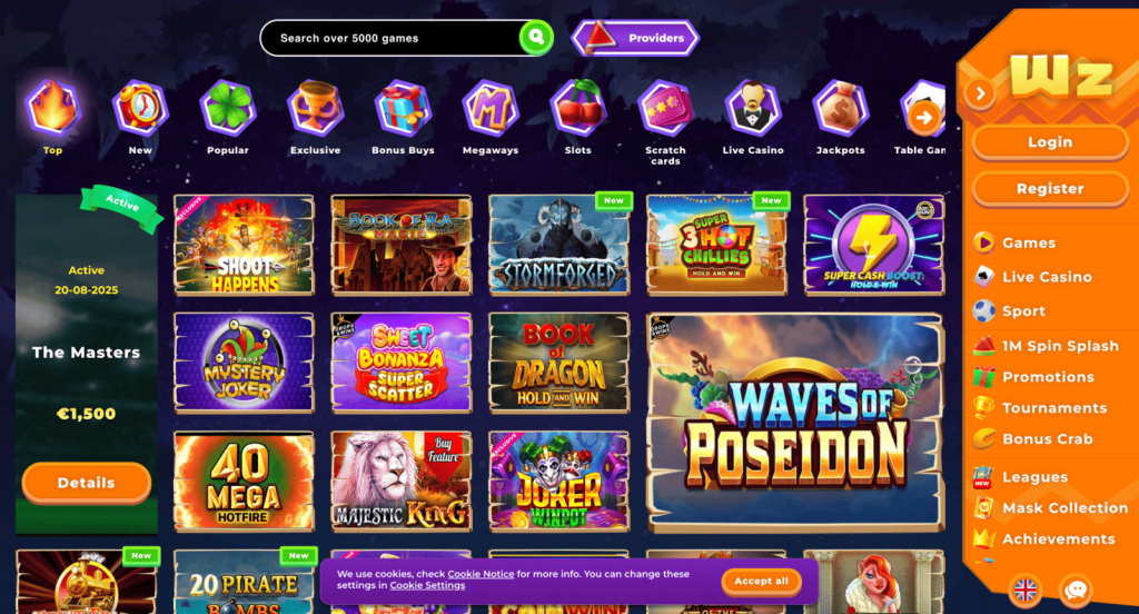 Wazamba Casino Lobby