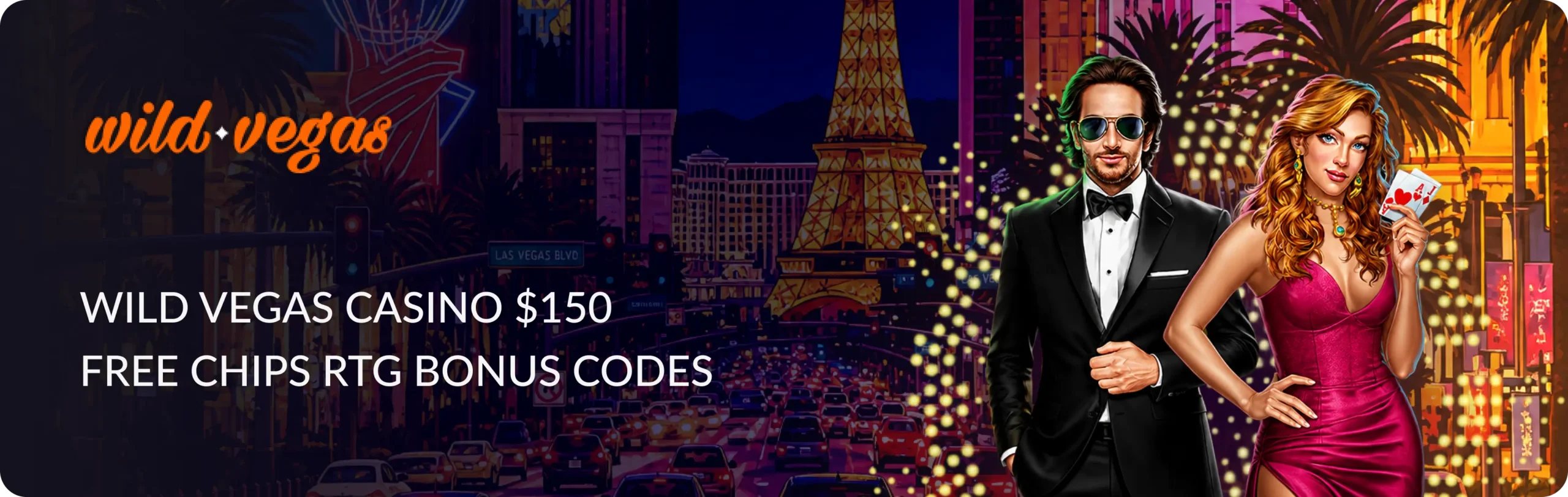 Main banner Wild Vegas Casino $150 Free Chips RTG Bonus Codes