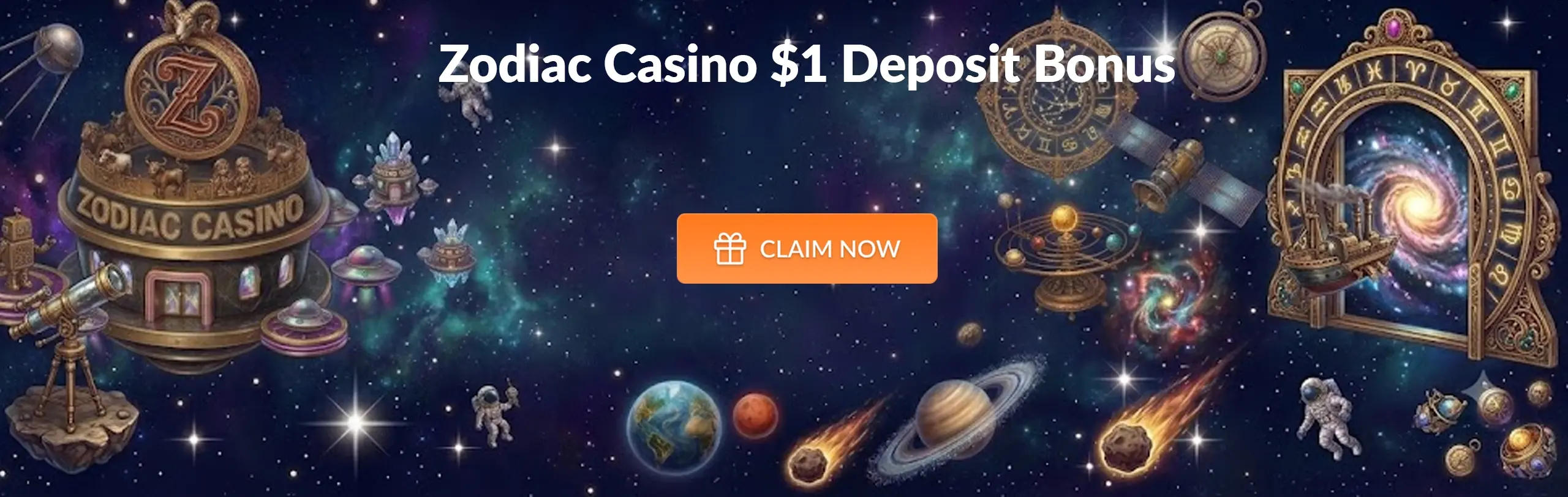 Mobile desktop banner Zodiac Casino $1 Deposit Bonus