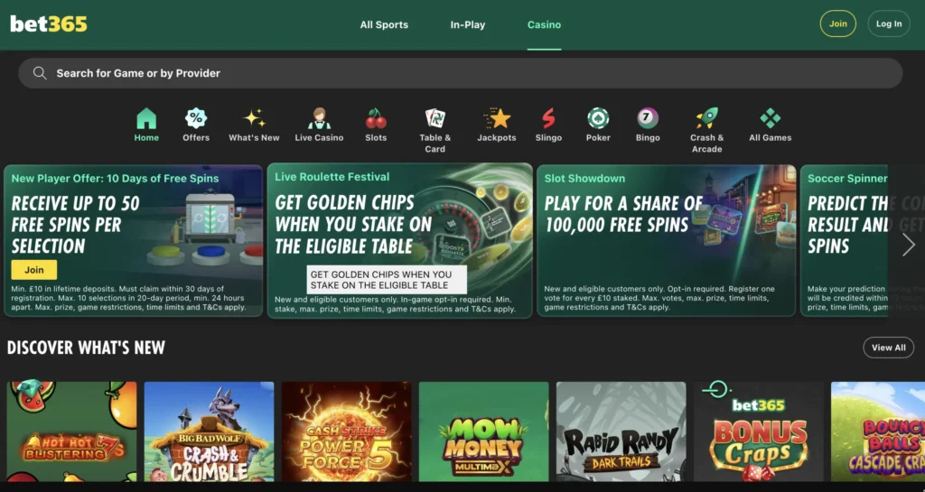 bet365 Casino Lobby