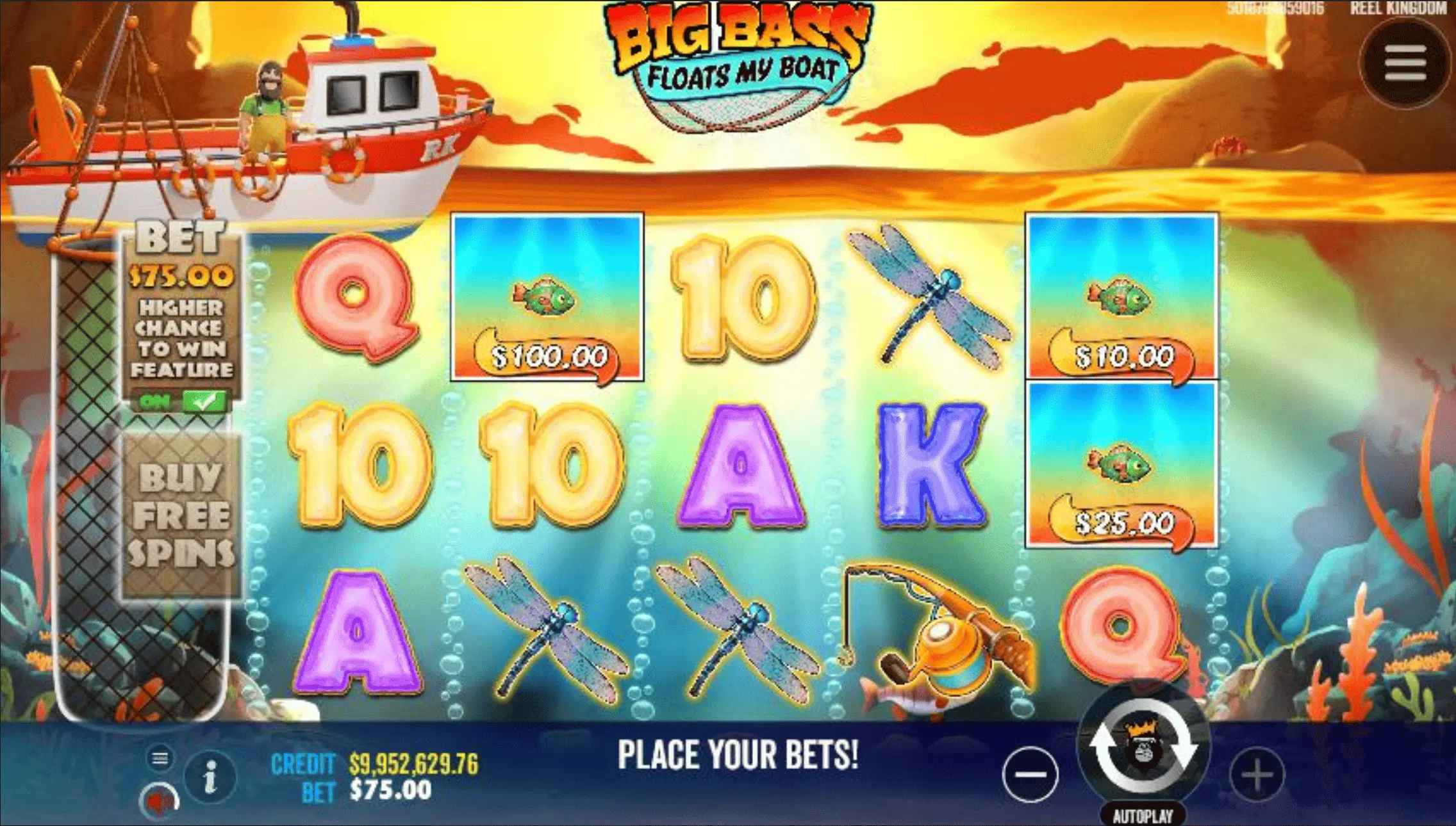 Big Bass Floats My Boat – bonus buy screen