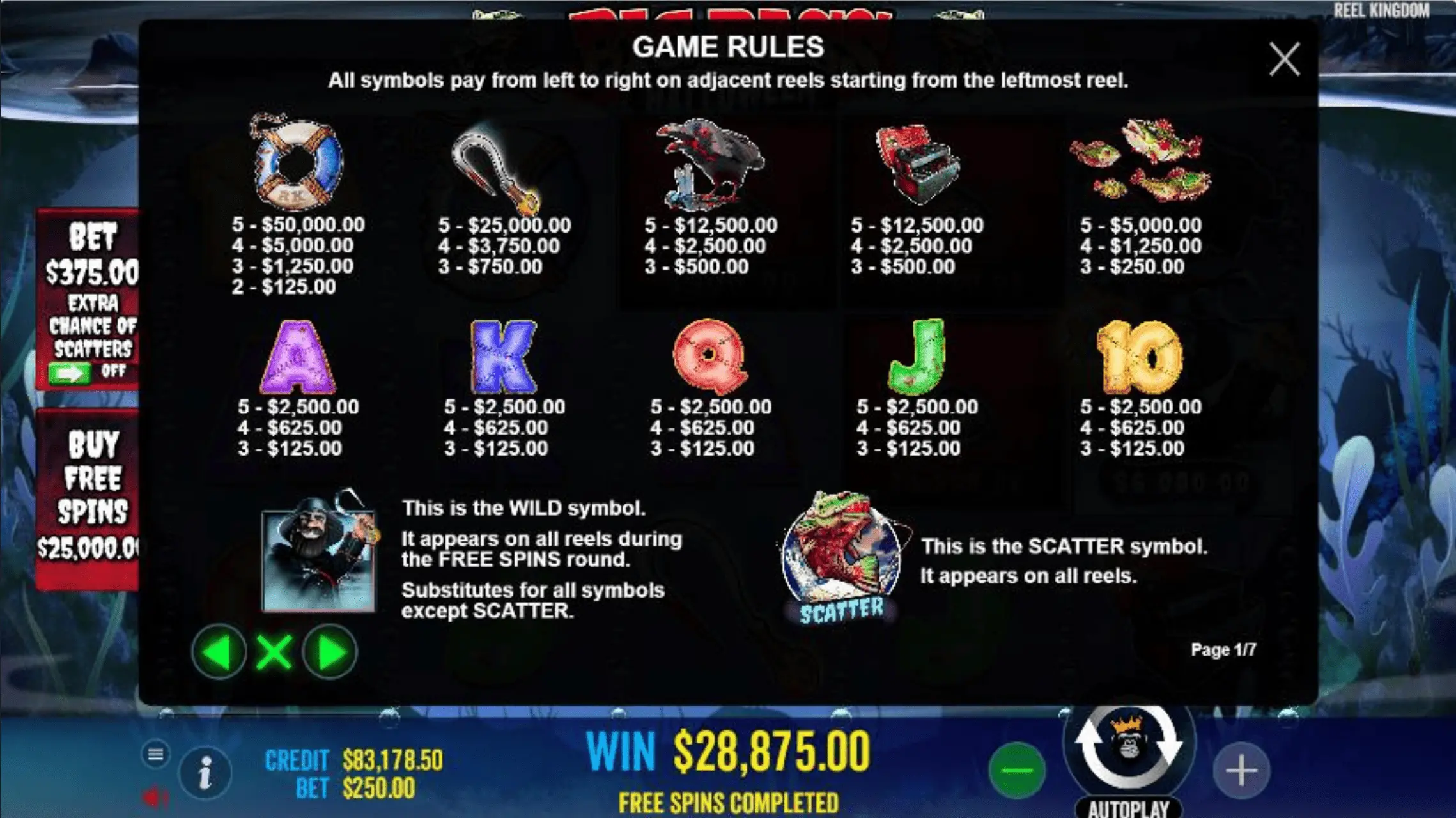 Big Bass Halloween slot screenshot 1