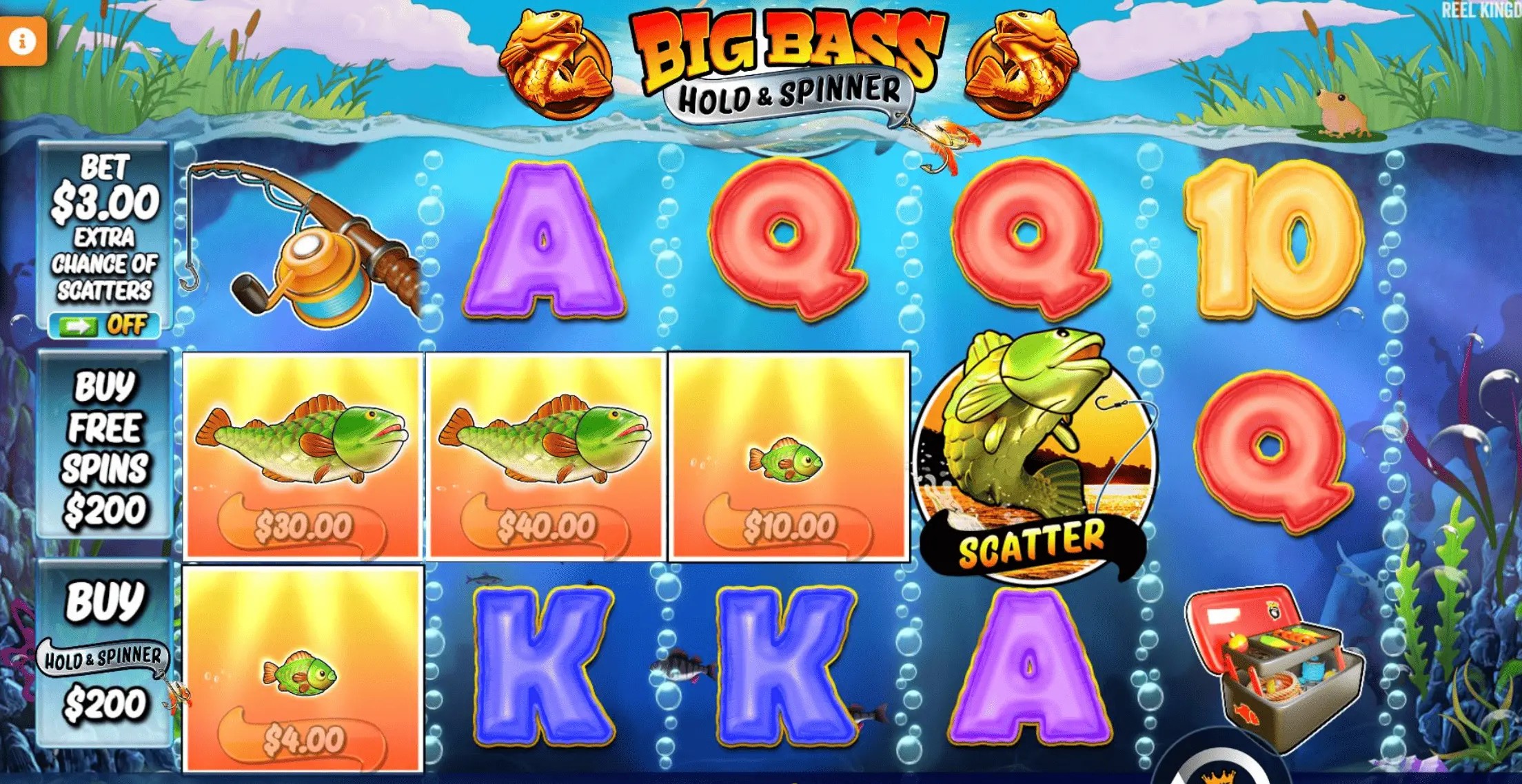 Big Bass Hold and Spinner — fish money symbols landing