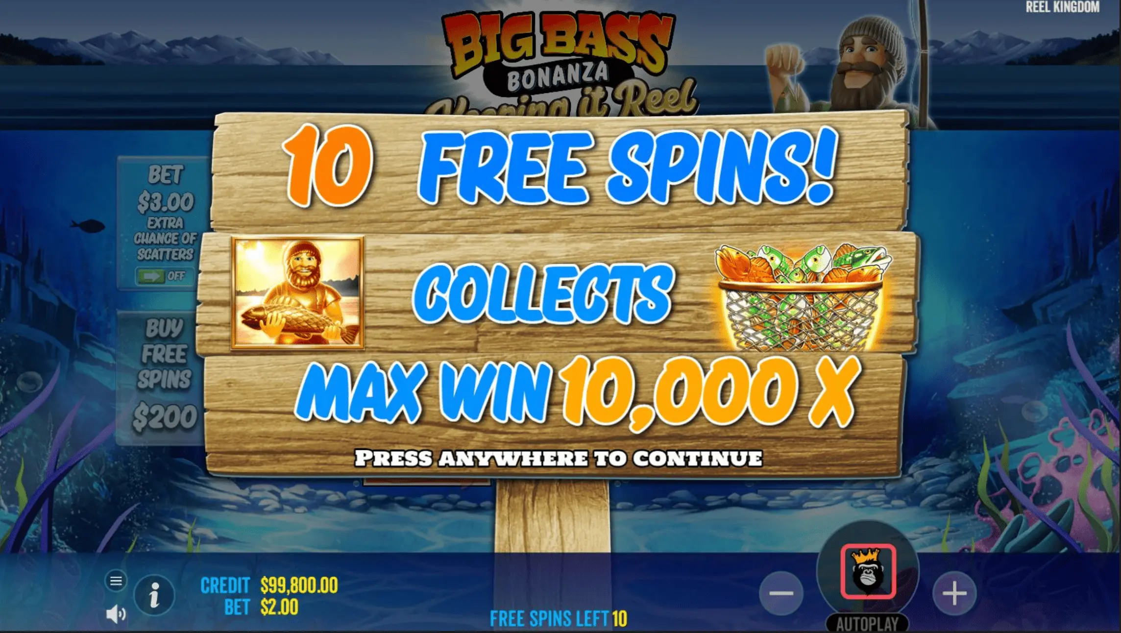 Big Bass Keeping it Reel — free spins bonus round