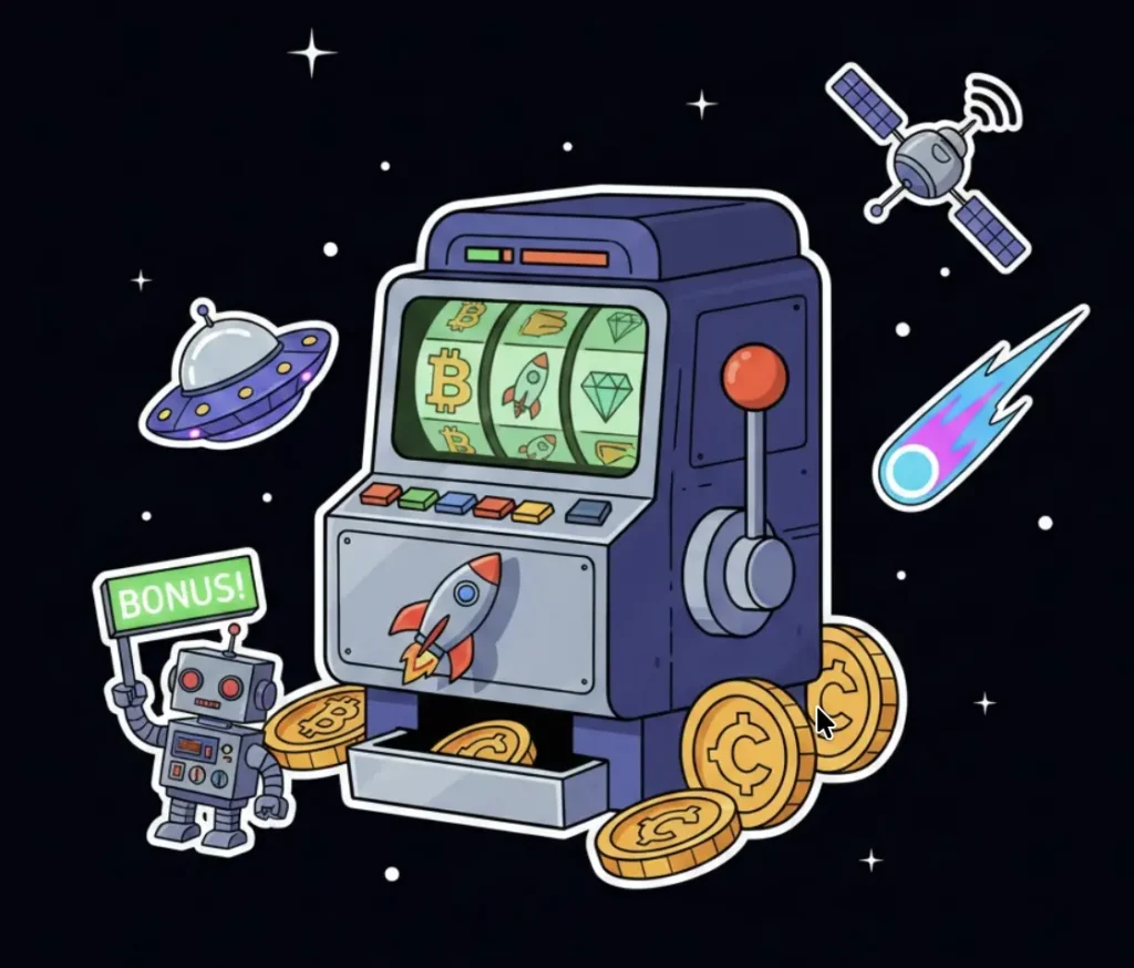 Bitcoin slot machine with crypto coins and bonus offer for FreeSlots99