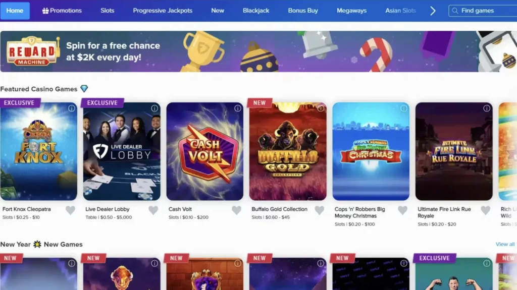 Fanduel Casino Lobby
