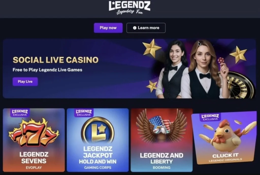 Legendz Casino Lobby