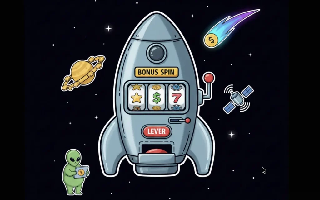 Bonus spin rocket slot machine in space for mobile casino no deposit bonus in Canada