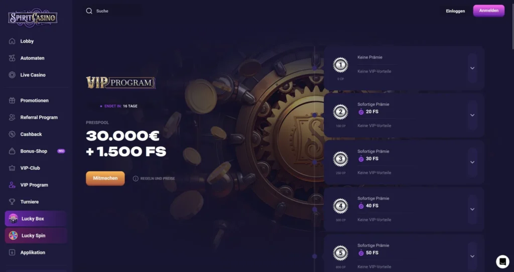 Spirit Casino Screenshot 1